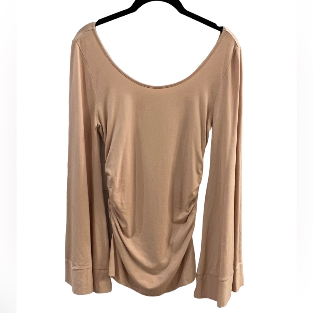 Boston Proper Women’s Flared Sleeve Top with Cinched Side Hem - Size S